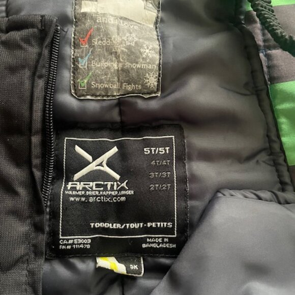 Arctix Kids Snow Bib Overalls | Black | Size 5T - Picture 2 of 3